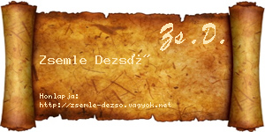 Zsemle Dezső névjegykártya
