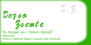 dezso zsemle business card